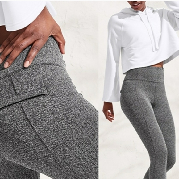 Athleta women's delancey herringbone tight leggings size S gray - Picture 1 of 7